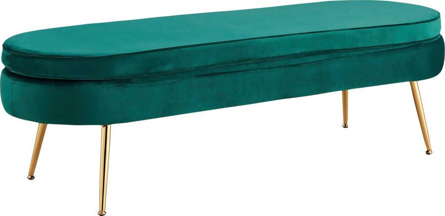 SalesFever Bank Clam Elegante Polsterbank Breedte 142 cm goudkleurige metalen poten