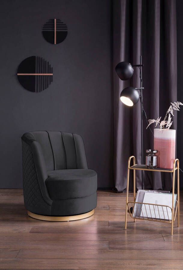 Artistiq Living Draaibare Fauteuil Meggie Velvet zwart - Foto 2