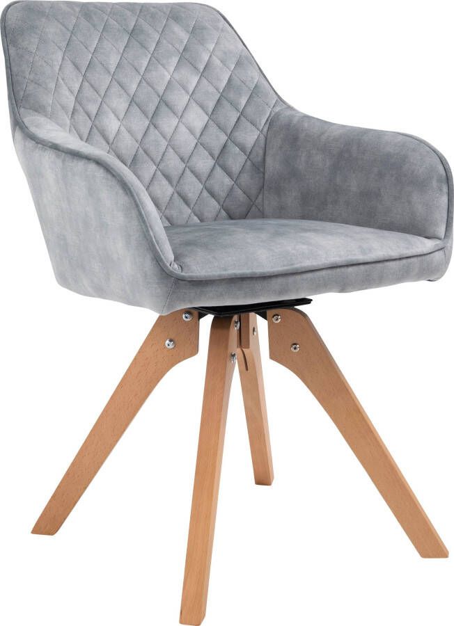 SalesFever Eethoek (5-delig) tafelbreedte 180 cm stoelen 180° draaibaar met fluweel - Foto 1