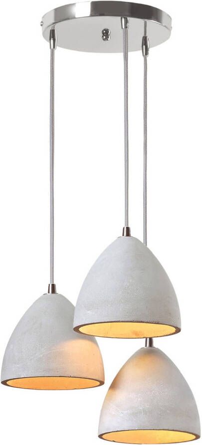 SalesFever Hanglamp Thea 3x lampenkappen van beton