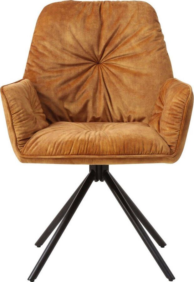 SalesFever Kuipstoel Eetkamerstoel 360° draaiende functie draaistoel stoel met armleuningen (1 stuk) - Foto 8