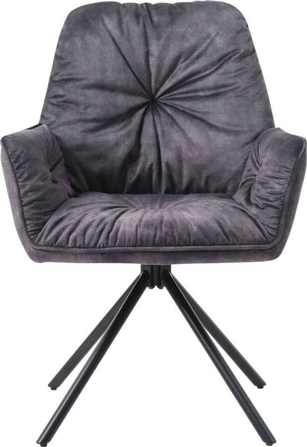 SalesFever Kuipstoel Eetkamerstoel 360° draaiende functie draaistoel stoel met armleuningen (1 stuk) - Foto 6