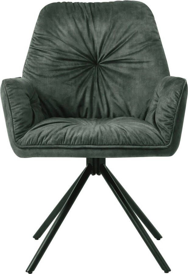 SalesFever Kuipstoel Eetkamerstoel 360° draaiende functie draaistoel stoel met armleuningen (1 stuk) - Foto 3