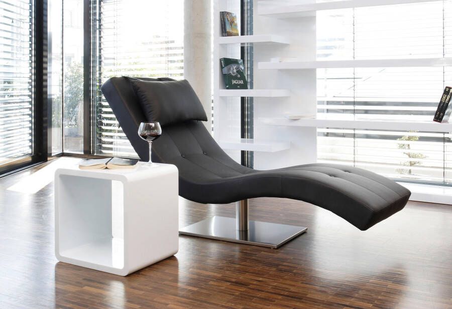 SalesFever Relaxfauteuil met nekkussen stretcher met moderne metalen voet - Foto 6