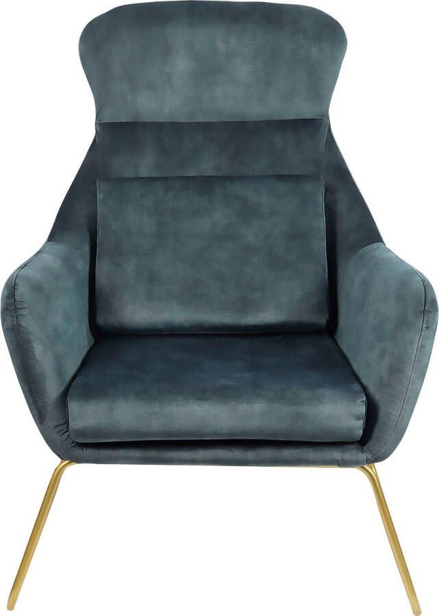 Ontspan fauteuil gemaakt van blauw fluwelen velours