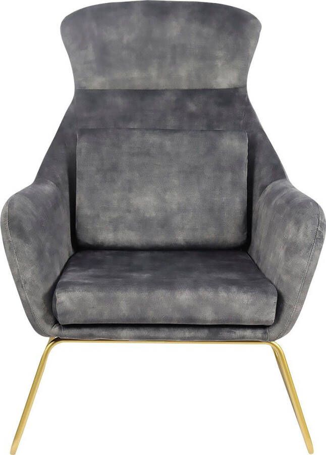 Ontspan fauteuil gemaakt van grijs fluwelen velours - Foto 7