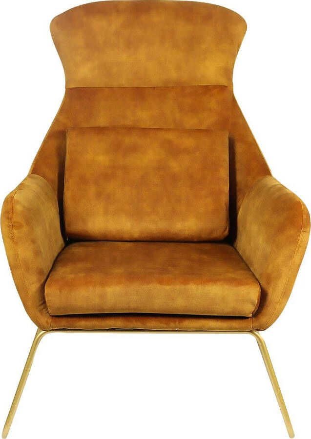 Ontspan fauteuil gemaakt van gouden fluwelen velours - Foto 8