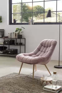 SalesFever Relaxfauteuil met xxl-stiksels met zwarte of naturelkleurige poten