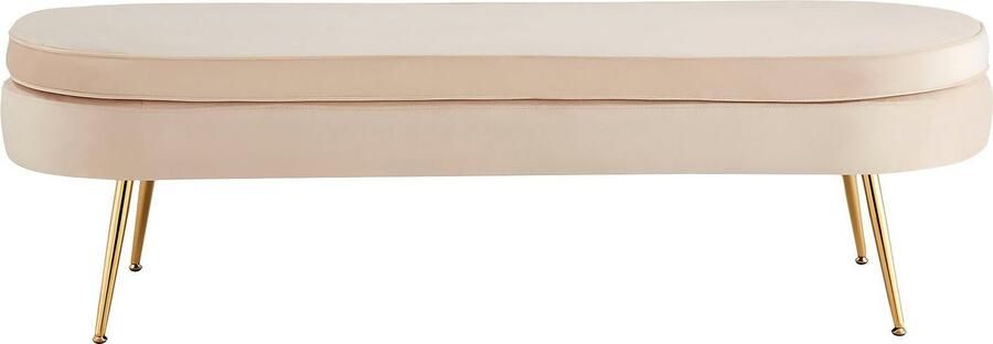SalesFever Bank Clam Elegante Polsterbank Breedte 142 cm goudkleurige metalen poten - Foto 2