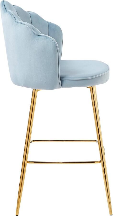 Artistiq Living Artistiq Barkruk Alexander Velvet lichtgrijs (zithoogte 68cm) - Foto 8