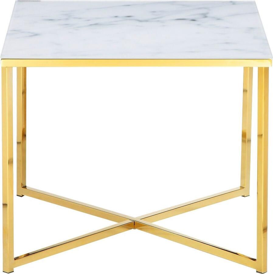 SalesFever Bijzettafel Caorle stijlvolle tafel Elegant tafelblad in edele marmerlook - Foto 2