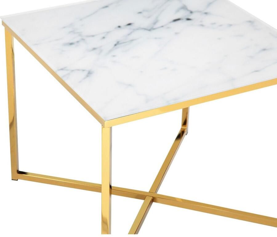 SalesFever Bijzettafel Caorle stijlvolle tafel Elegant tafelblad in edele marmerlook - Foto 4