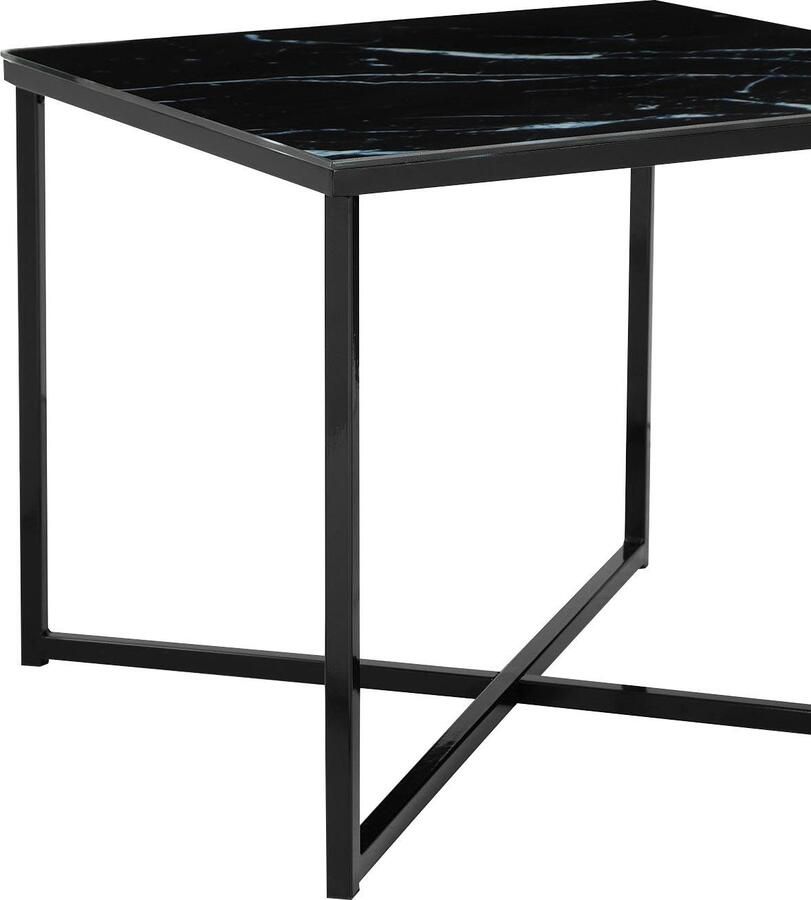 SalesFever Bijzettafel Caorle stijlvolle tafel Elegant tafelblad in edele marmerlook - Foto 3