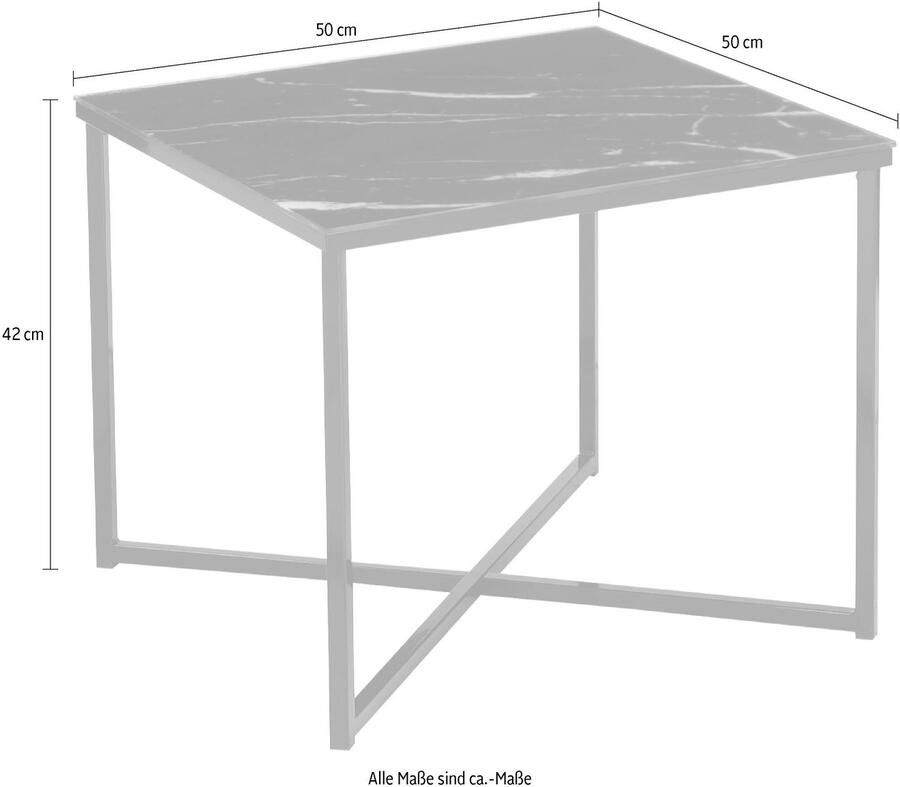 SalesFever Bijzettafel Caorle Stilvoller Beistelltisch Tafelblad in marmerlook - Foto 3