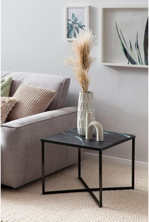 SalesFever Bijzettafel Caorle Stilvoller Beistelltisch Tafelblad in marmerlook - Foto 5