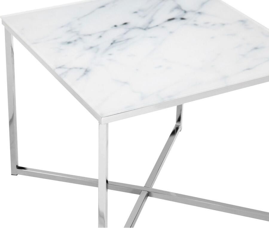 SalesFever Bijzettafel Caorle stijlvolle tafel Elegant tafelblad in edele marmerlook - Foto 4