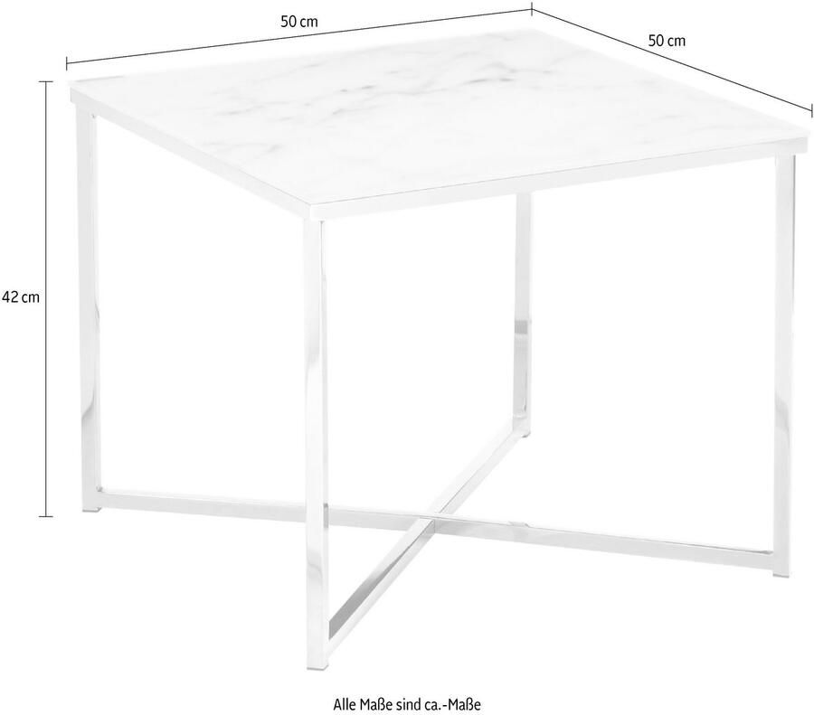 SalesFever Bijzettafel Caorle Stilvoller Beistelltisch Tafelblad in marmerlook - Foto 2