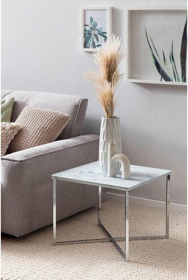 SalesFever Bijzettafel Caorle Stilvoller Beistelltisch Tafelblad in marmerlook - Foto 5