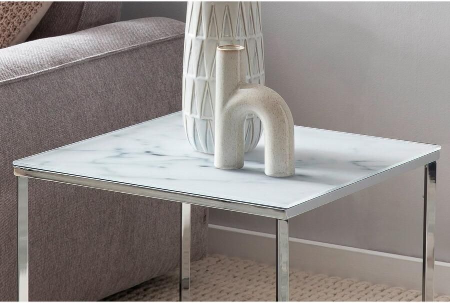 SalesFever Bijzettafel Caorle stijlvolle tafel Elegant tafelblad in edele marmerlook - Foto 7