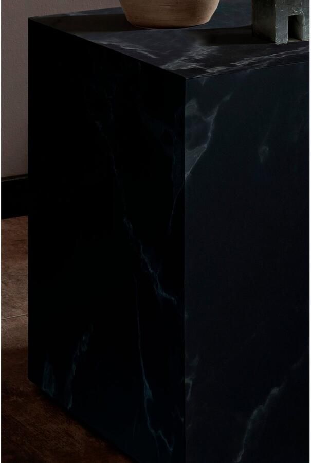 SalesFever Bijzettafel Design-Beistelltisch für jeden Raum vierkant 45x45 cm in marmerlook gefolieerd - Foto 2