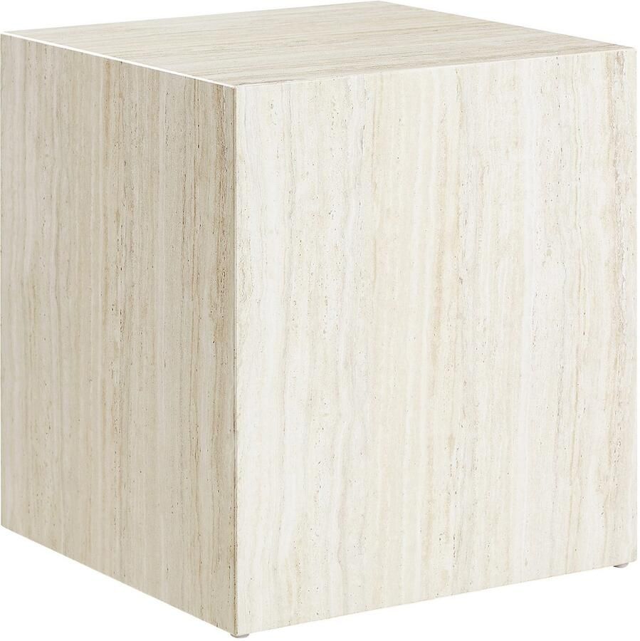 SalesFever Bijzettafel Design-Beistelltisch für jeden Raum vierkant 45x45 cm in marmerlook gefolieerd - Foto 3