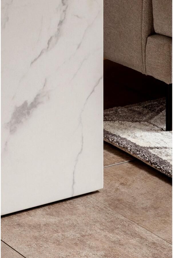 SalesFever Bijzettafel Design-Beistelltisch für jeden Raum vierkant 45x45 cm in marmerlook gefolieerd - Foto 2