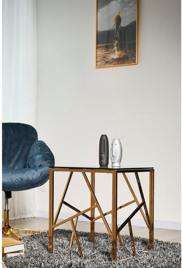 SalesFever Bijzettafel Design-Beistelltisch fürs Wohnzimmer Frame gemaakt van roestvrij edelstaal - Foto 6