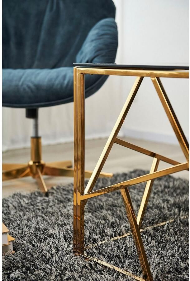 SalesFever Bijzettafel Design-Beistelltisch fürs Wohnzimmer Frame gemaakt van roestvrij edelstaal - Foto 7