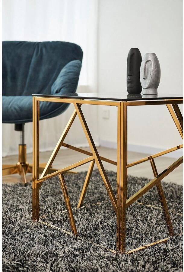 SalesFever Bijzettafel Design-Beistelltisch fürs Wohnzimmer Frame gemaakt van roestvrij edelstaal - Foto 8