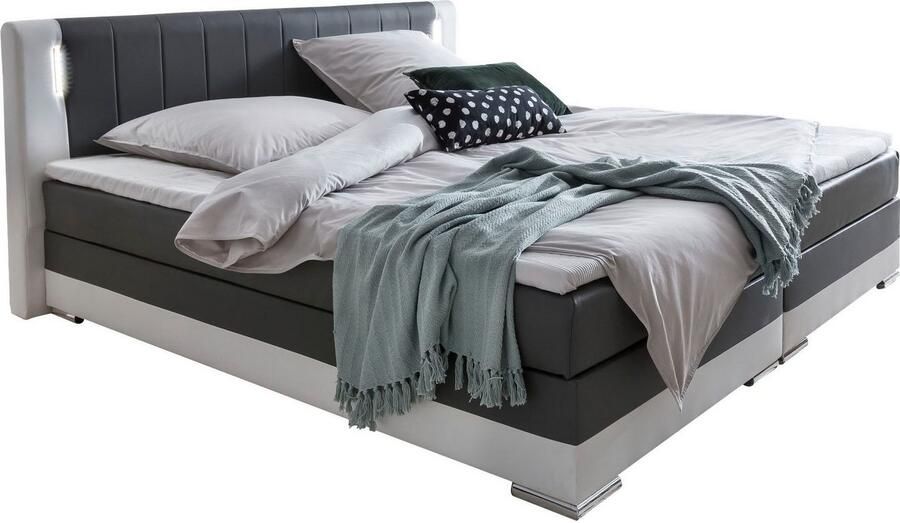SalesFever Boxspring Emmen Bed voor luxe slaapcomfort Lounge Bed: Comfort ontmoet LED-hoofdbordverlichting - Foto 4