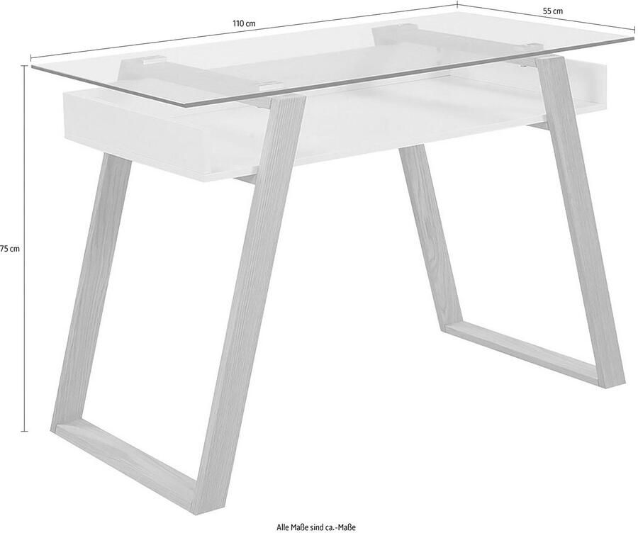 SalesFever Bureau Falun Arbeitsplatz Deluxe: Der Schreibtisch met glasplaat