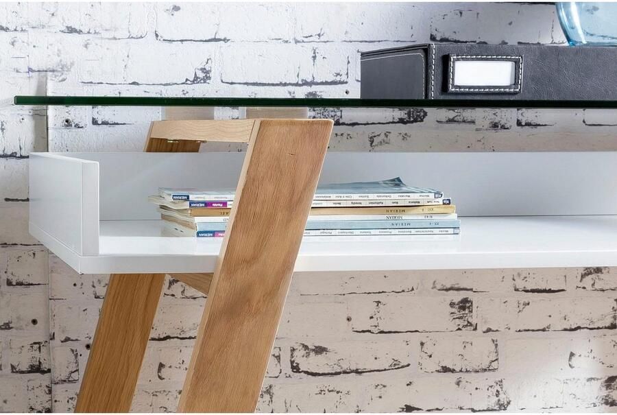 SalesFever Bureau Falun Werkplek Deluxe: De laptoptafel Elegantie ontmoet functie: met glasplaat - Foto 4