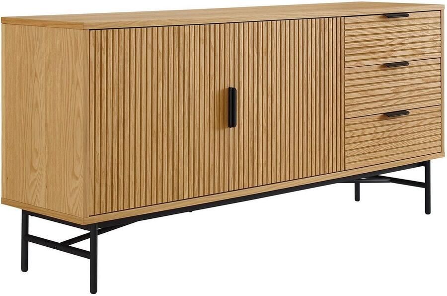 SalesFever Dressoir Visby Stilvolle Kommode für mehr Stauraum Commode eikenhoutfineer breedte 160 cm - Foto 4