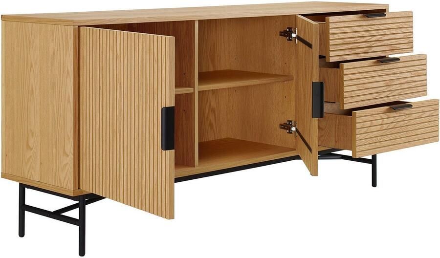 SalesFever Dressoir Visby Stilvolle Kommode für mehr Stauraum Commode eikenhoutfineer breedte 160 cm - Foto 5