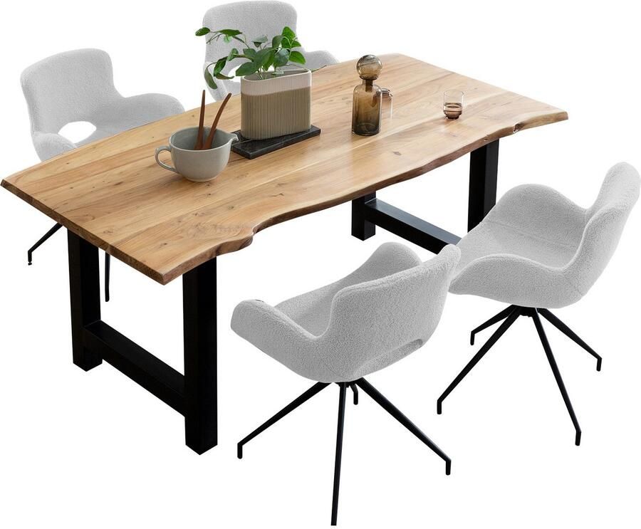 SalesFever Eethoek Camiri Stilvolle Essgruppe Massief hout geolied en tweevoudig gewaxt (set 5-delig) - Foto 3