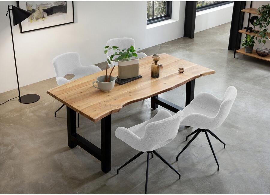 SalesFever Eethoek Camiri Stilvolle Essgruppe Massief hout geolied en tweevoudig gewaxt (set 5-delig) - Foto 5