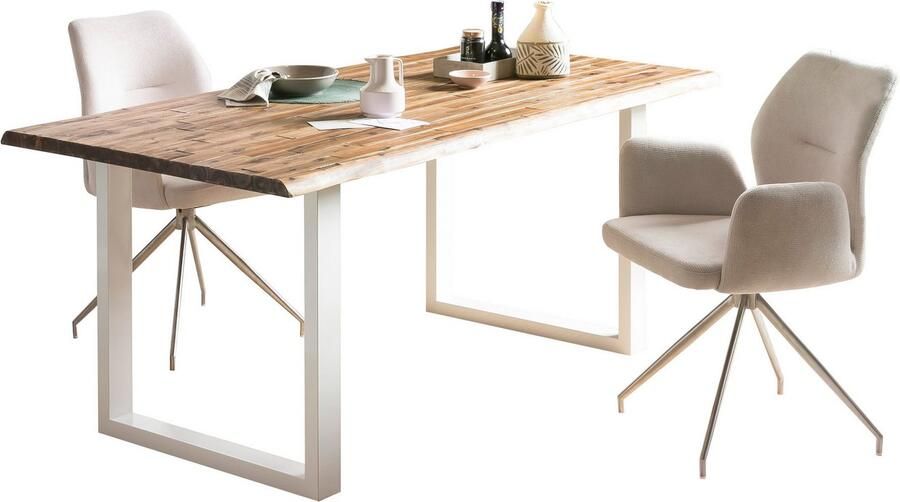 SalesFever Eethoek Essgruppe für stilvolles Speisen Stoelen met 360 graden draaiplateau onder de zitting (set 5-delig) - Foto 6