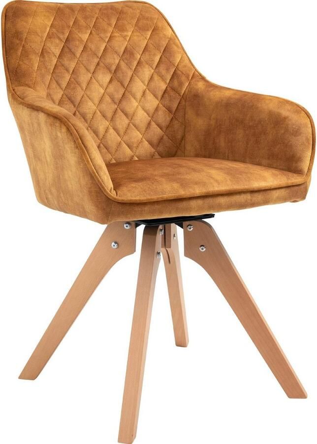 SalesFever Eethoek Elegante tafel incl. stoelen 5-delige fluwelen zithoek draaibare stoelen 180cm tafelbreedte - Foto 3