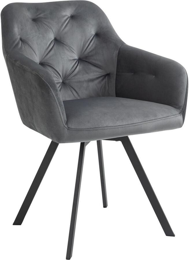 SalesFever Eethoek Essgruppe für stilvolles Speisen Stoelen met 360° draaiplateau tafelblad met echte boomrand (set 5-delig) - Foto 5