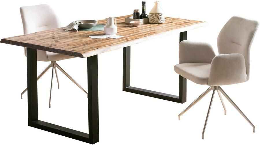 SalesFever Eethoek Essgruppe für stilvolles Speisen Stoelen met 360 graden draaiplateau onder de zitting (set 5-delig) - Foto 7