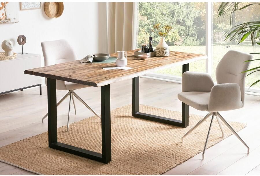 SalesFever Eethoek Essgruppe für stilvolles Speisen Stoelen met 360 graden draaiplateau onder de zitting (set 5-delig) - Foto 5