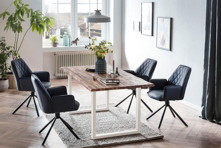 SalesFever Eethoek Essgruppe für stilvolles Speisen Stoelen met 360 graden draaiplateau onder de zitting (set 5-delig) - Foto 8