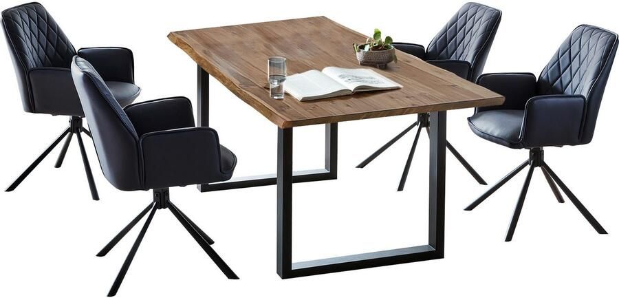 SalesFever Eethoek Essgruppe im stilvollen Design Stoelen met 360 graden draaiplateau onder de zitting (set 5-delig) - Foto 6