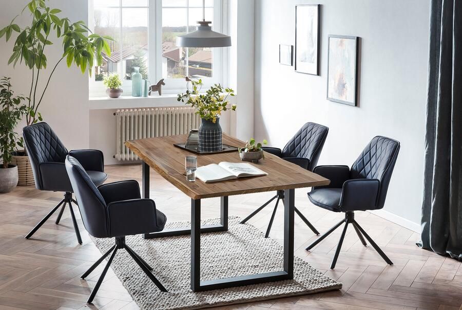 SalesFever Eethoek Essgruppe im stilvollen Design Stoelen met 360 graden draaiplateau onder de zitting (set 5-delig) - Foto 9