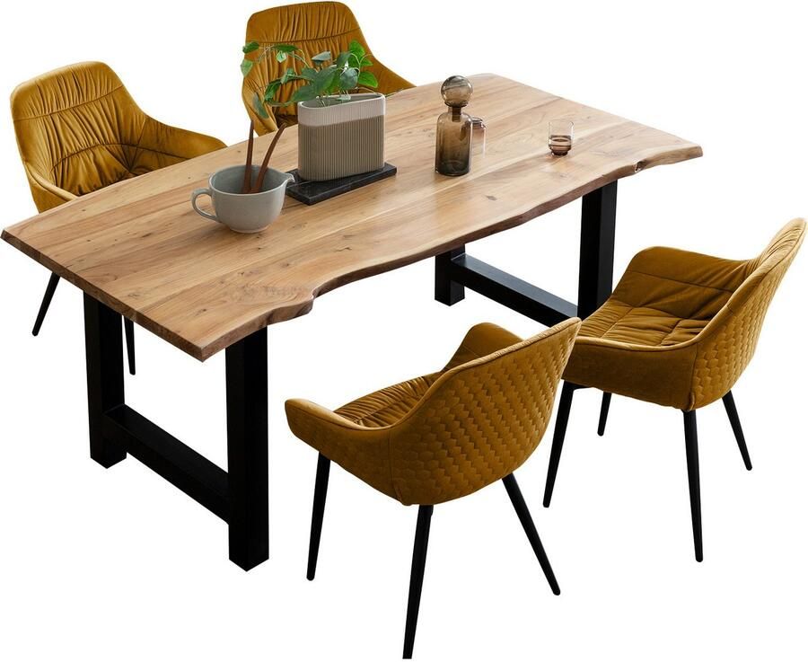 SalesFever Eethoek Esszimmerausstattung aus Holz und Metall Massief hout geolied en tweevoudig gewaxt (set 5-delig) - Foto 3