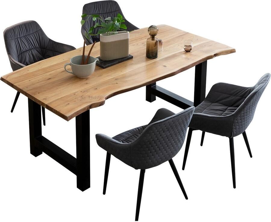 SalesFever Eethoek Esszimmerausstattung aus Holz und Metall Massief hout geolied en tweevoudig gewaxt (set 5-delig) - Foto 3