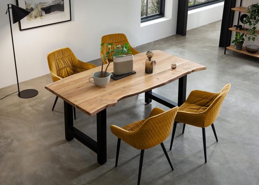 SalesFever Eethoek Esszimmerausstattung aus Holz und Metall Massief hout geolied en tweevoudig gewaxt (set 5-delig) - Foto 15