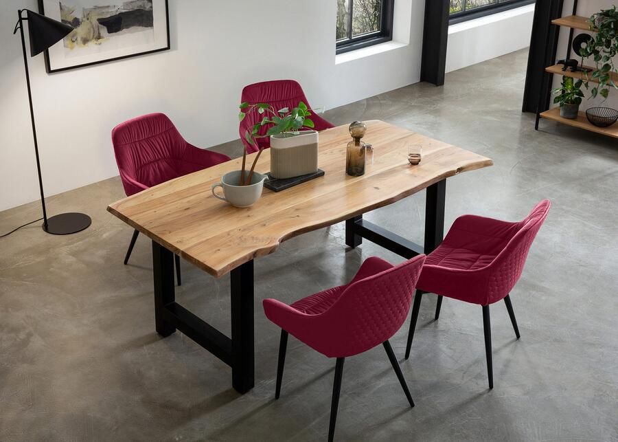 SalesFever Eethoek Esszimmerausstattung aus Holz und Metall Massief hout geolied en tweevoudig gewaxt (set 5-delig) - Foto 16