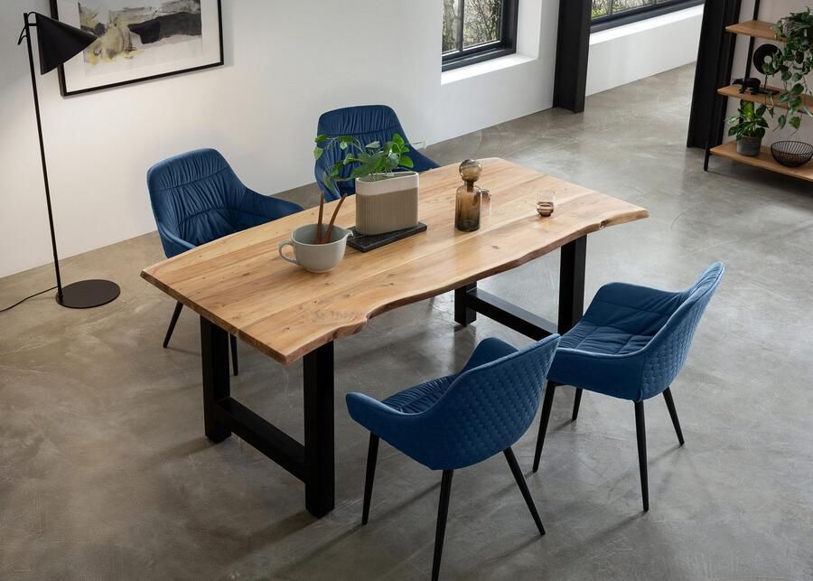 SalesFever Eethoek Esszimmerausstattung aus Holz und Metall Massief hout geolied en tweevoudig gewaxt (set 5-delig) - Foto 6