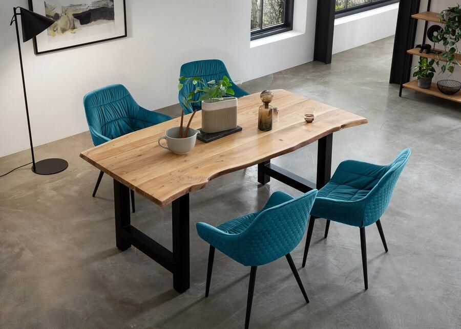 SalesFever Eethoek Esszimmerausstattung aus Holz und Metall Massief hout geolied en tweevoudig gewaxt (set 5-delig) - Foto 5